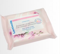 Салфетки для снятия макияжа влажные, Lactimilk (Лактимилк) 20 шт для сухой кожи миндальное молочко